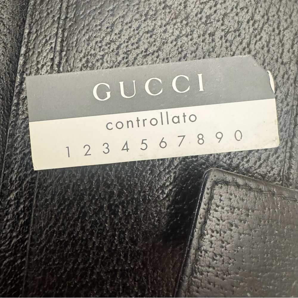 Vintage Gucci Black Leather Continental Wallet with Silver Bar Detail - Picture 5 of 6